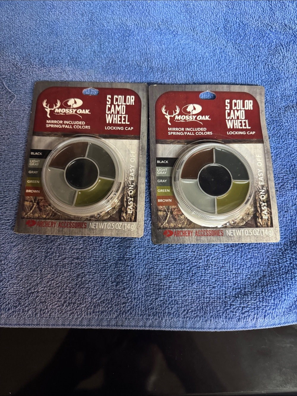 Mossy Oak 5-Color Camo Wheel Locking Cap - Black/Gray/Green/Brown LOT OF 2